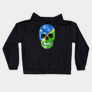 Solomon Islands Flag Skull - Gift for Solomon Islanders With Roots From Solomon Islands Kids Hoodie